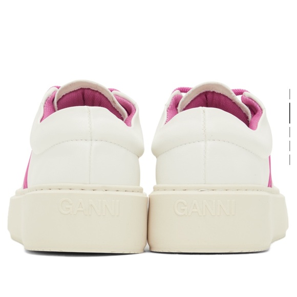 GANNI White & Pink Sporty Mix Cupsole Sneakers Size40 - Picture 3 of 11